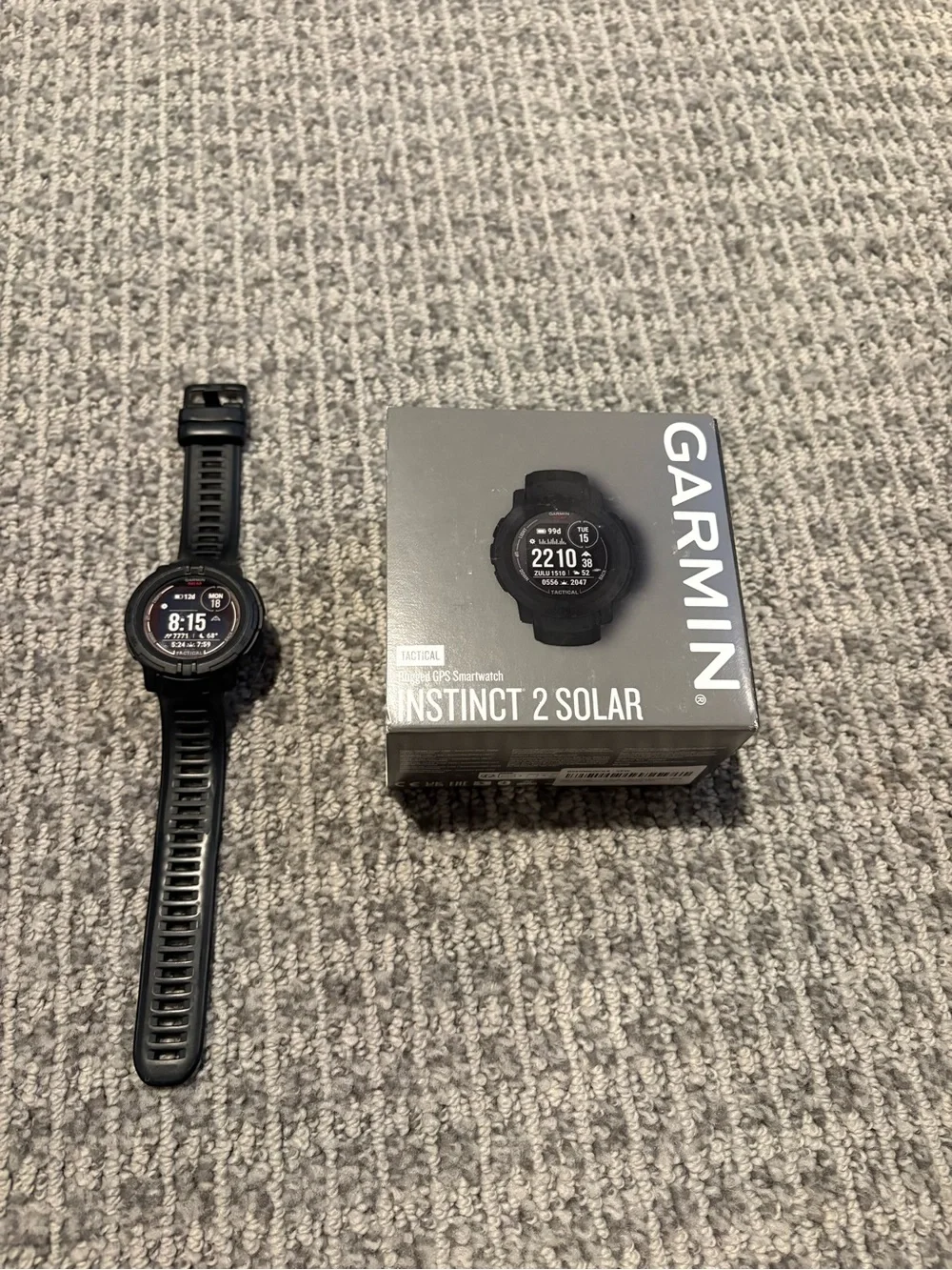 garmin Instinct 2 Solar Tactical GPS Smartwatch - Excellent Condition